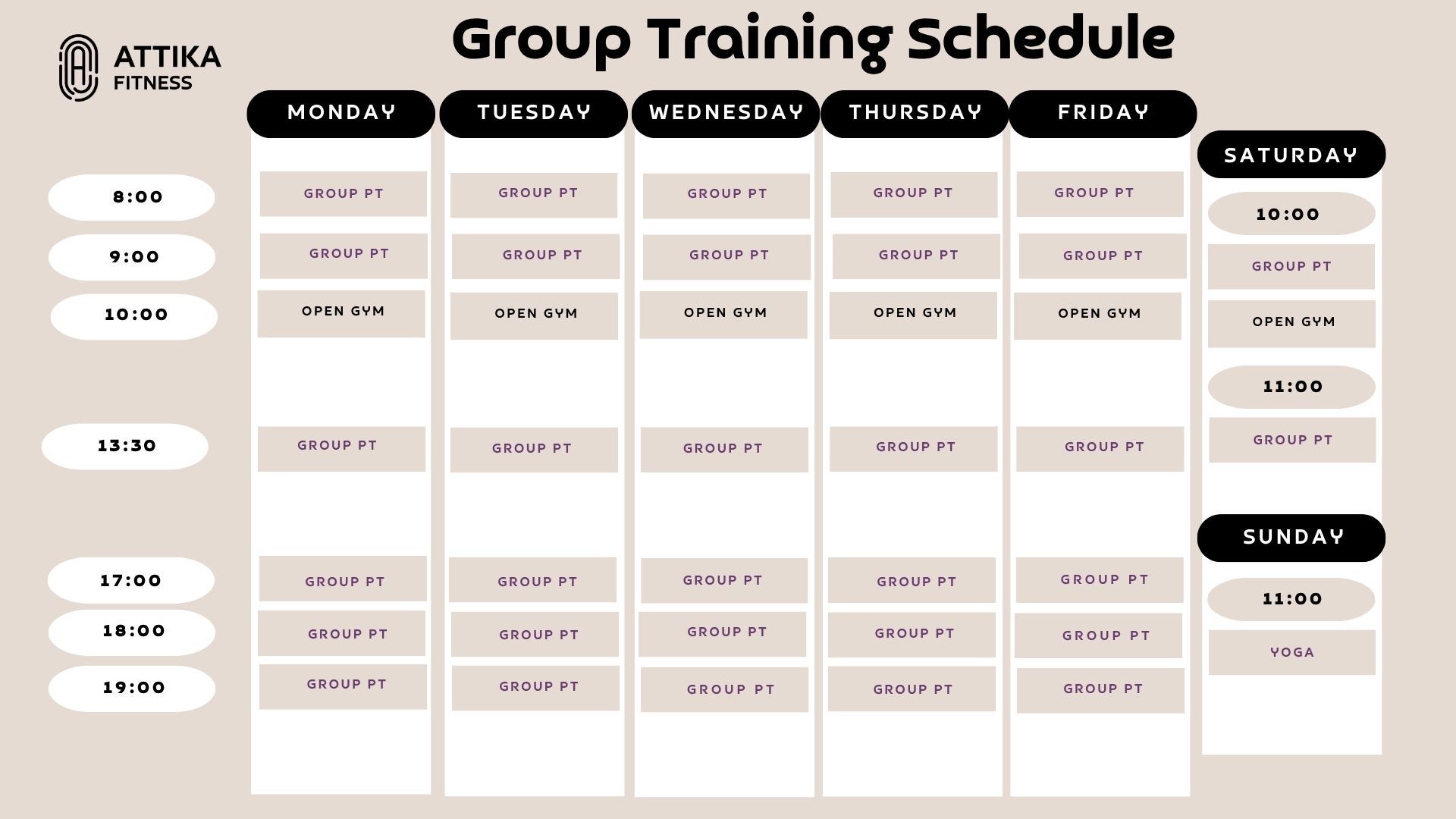 GROUP PT SEPTEMBER 2026 SCHEDULE